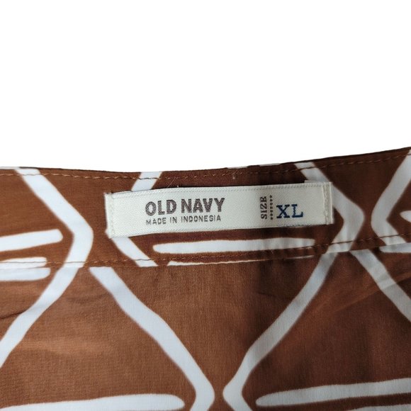old navy rust orange and white geometric diamond shape tee shirt size XL - Picture 4 of 4